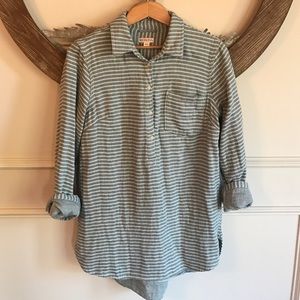 Merona blue/gray flannel tunic size M