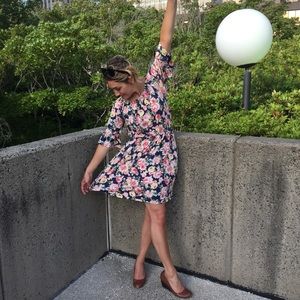 Off-shoulder floral dress