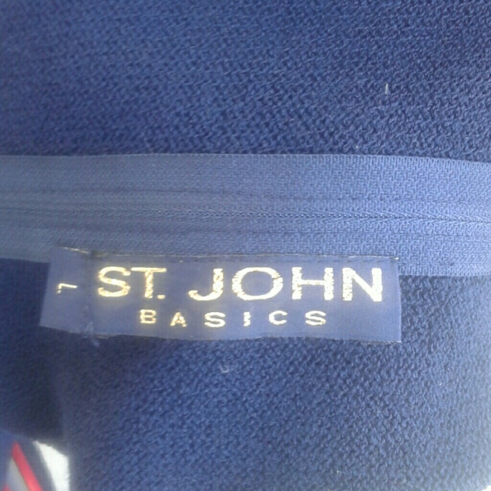 ST JOHN LUXURY NAVY BLUE SANTANA KNIT TUNIC - Picture 3 of 4