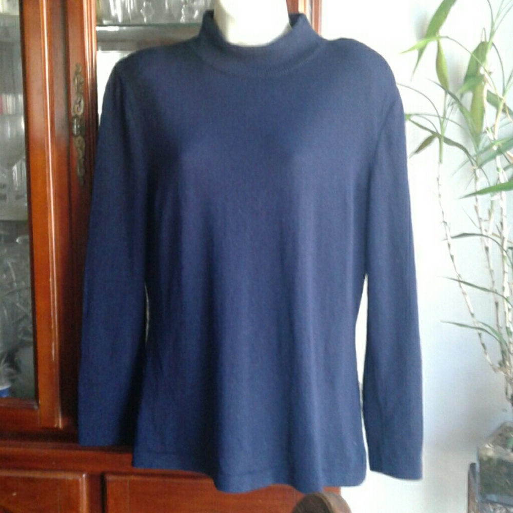 ST JOHN LUXURY NAVY BLUE SANTANA KNIT TUNIC - Picture 1 of 4