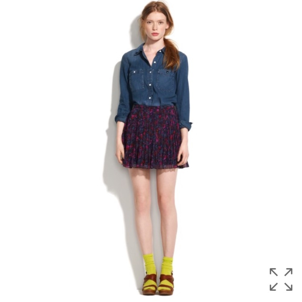 Madewell Floral Pleated Skirt