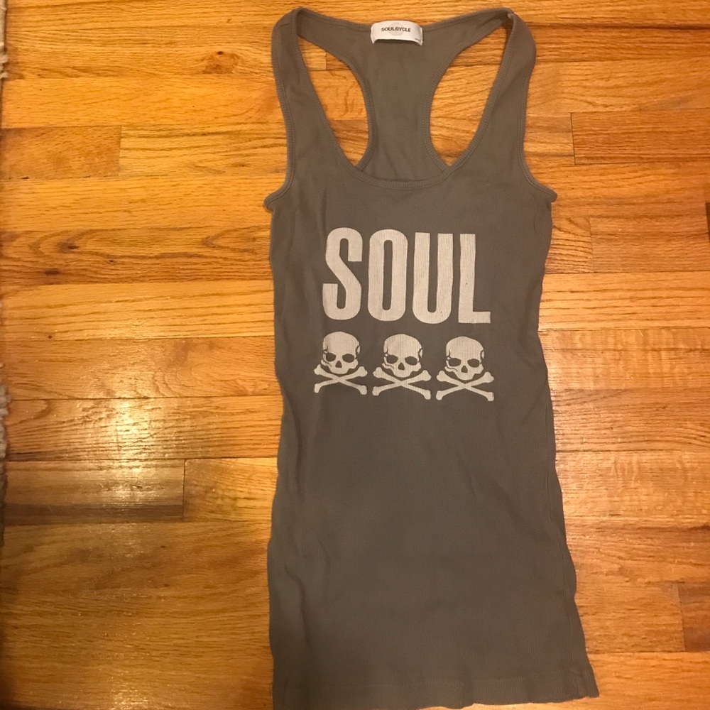 Gray soulcycle ribbed tank size small