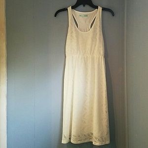 White lace midi dress