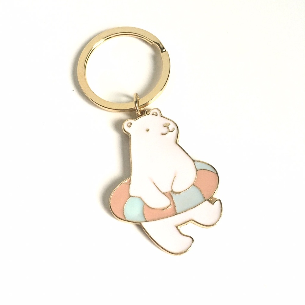 Enamel Bear Keychain