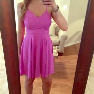 Pink fit and flare dress