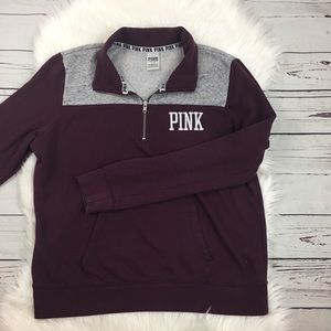 PINK Half Zip Collared Sweater