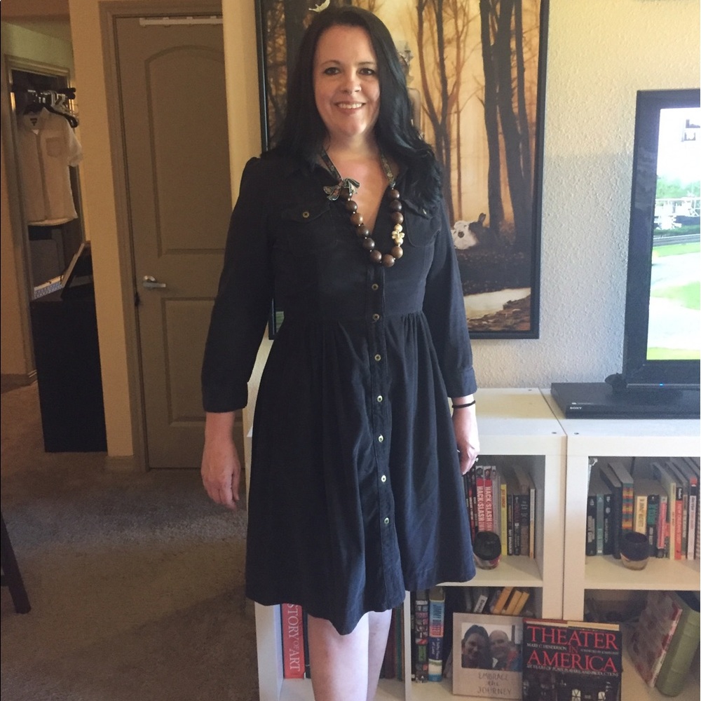 EUC Anthropologie Fei Gray Corduroy Shirtdress