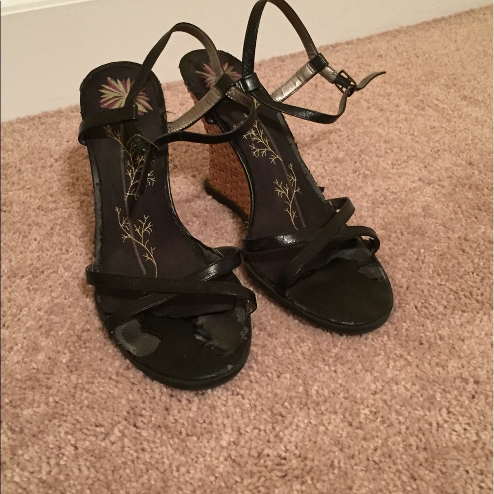 Tan and Black Wedges
