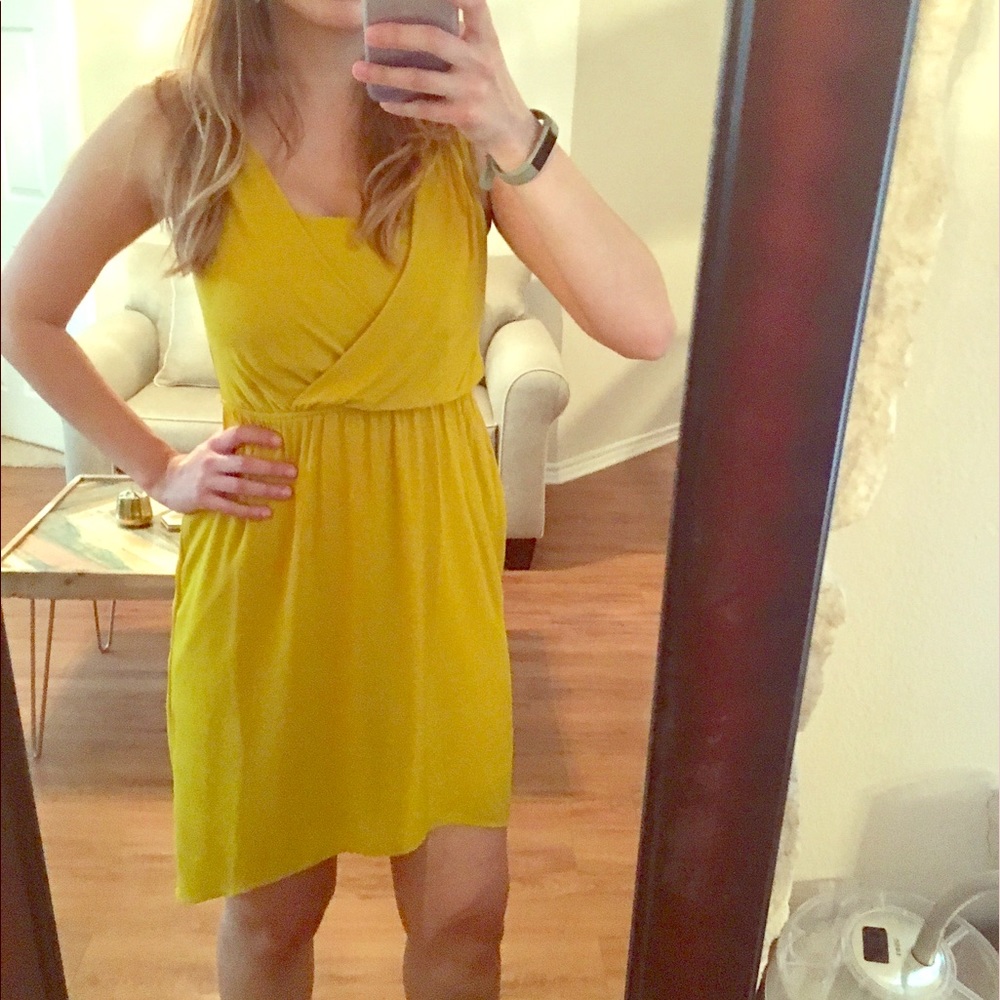 Yellow cocktail sheer dress
