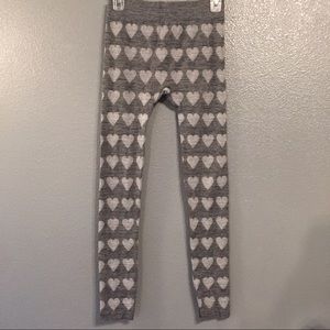 Gray Heart Patterned Leggings