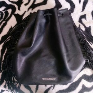 Victora's Secret Leather Fringe Backpack