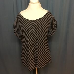 Black and grey striped top