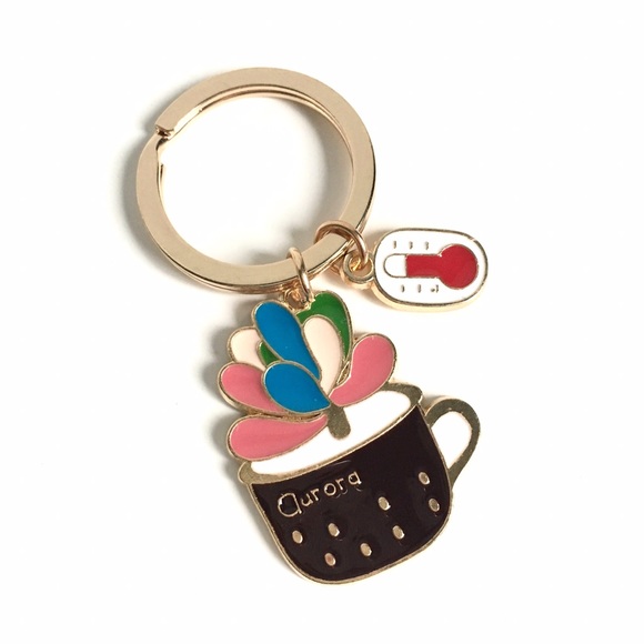 Enamel Succulent Key Chains - Picture 3 of 4