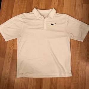 White Nike Golf Polo, Dri-fit, Size Medium