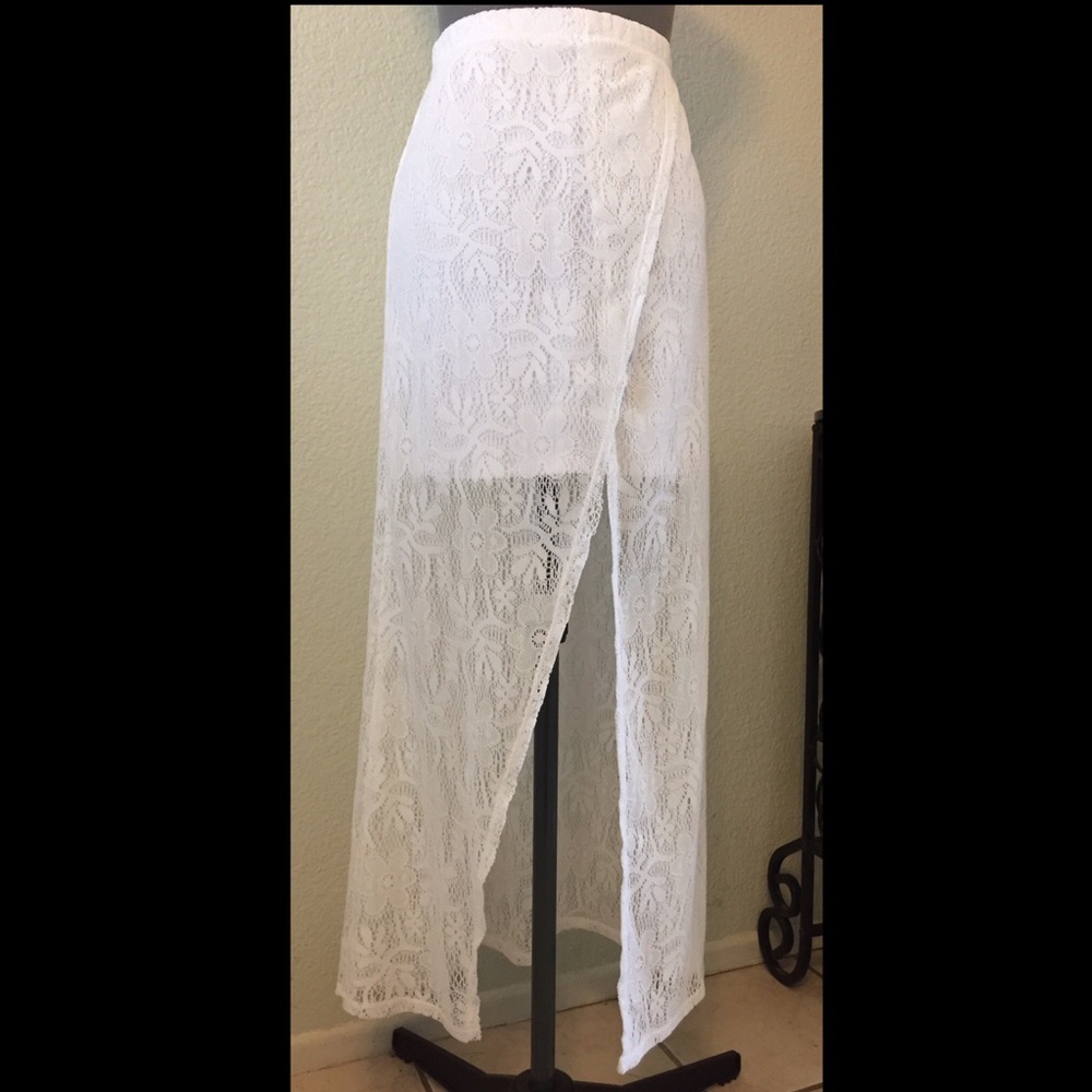 Charlotte Russe Sheer Lace White Skirt