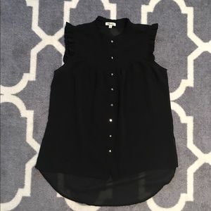 "Lily Star" Black Sheer Sleeveless Blouse