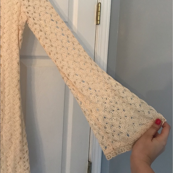 Dresses Cream Lace Dress With Wide Sleeves Poshmark