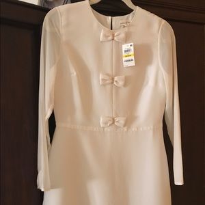 Ivory dress with sheer sleeves Sz M