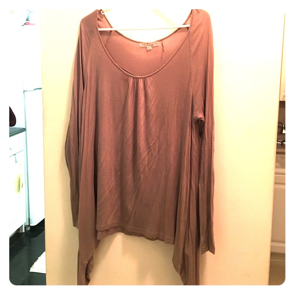 Piko style tan asymmetrical top