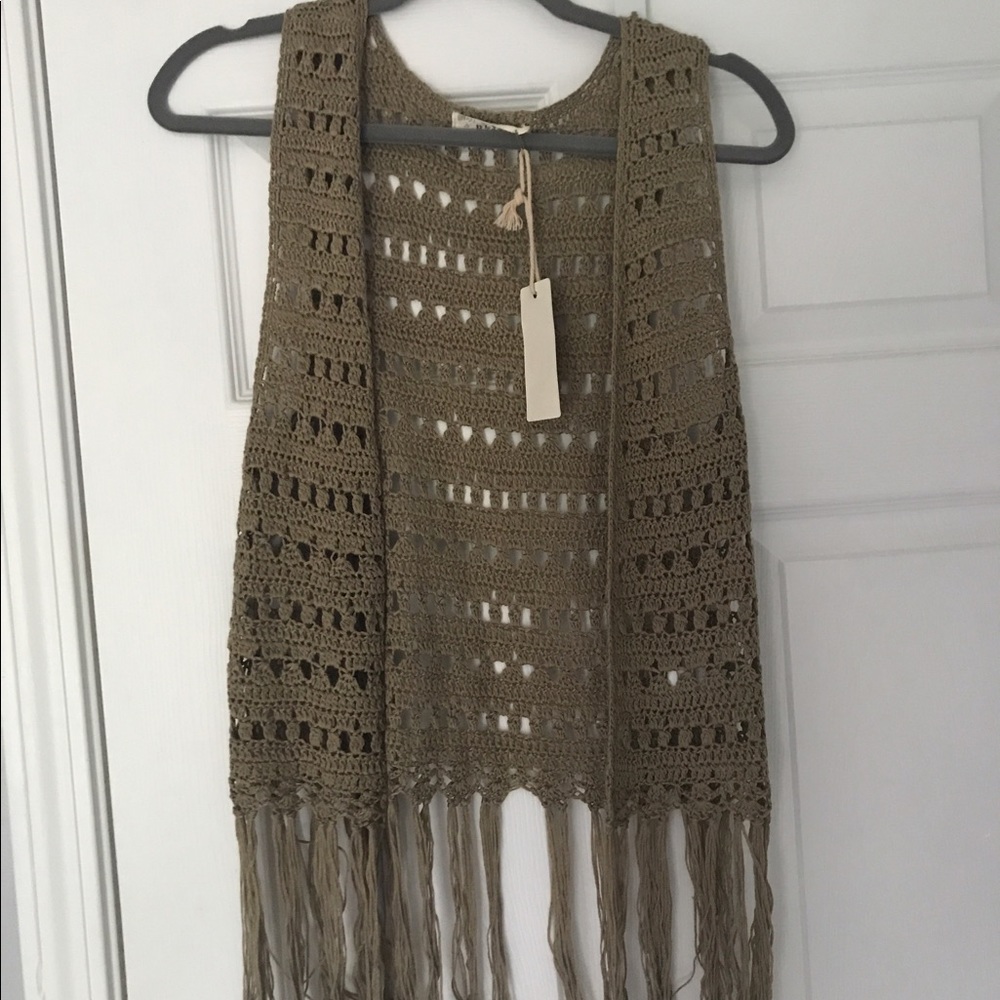 Brown lace shaw