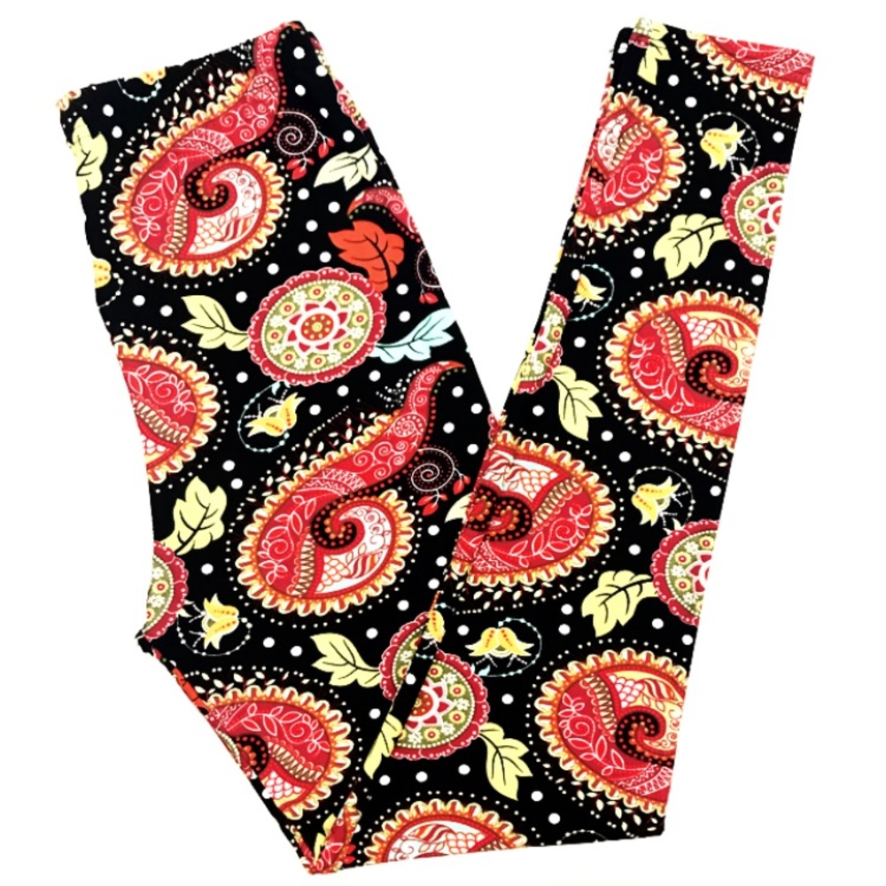 Buttery Soft Gorgeous Paisley Floral Leggings OS