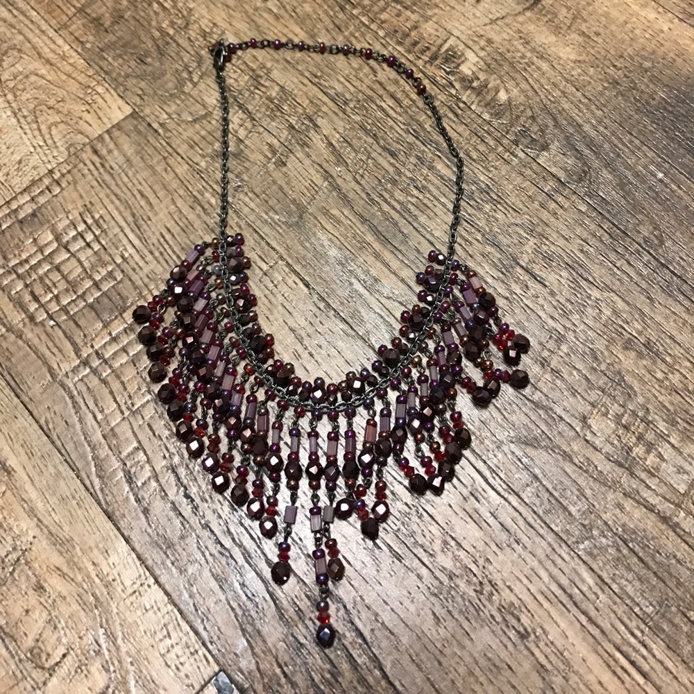 Pink & Purple Beautiful Beaded Statement Necklace - Picture 1 of 2