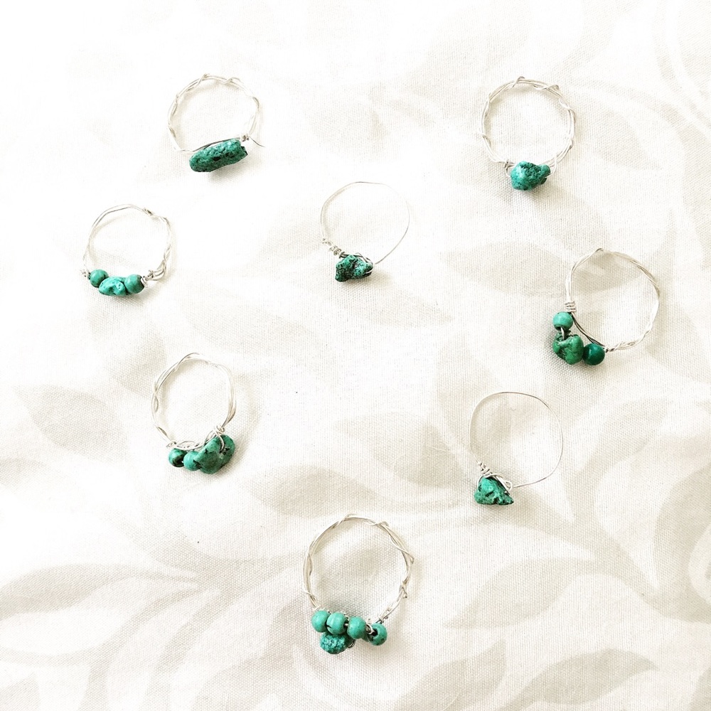 925 Sterling silver turquoise rings