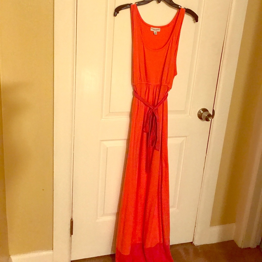 Coral and Melon long maxi dress