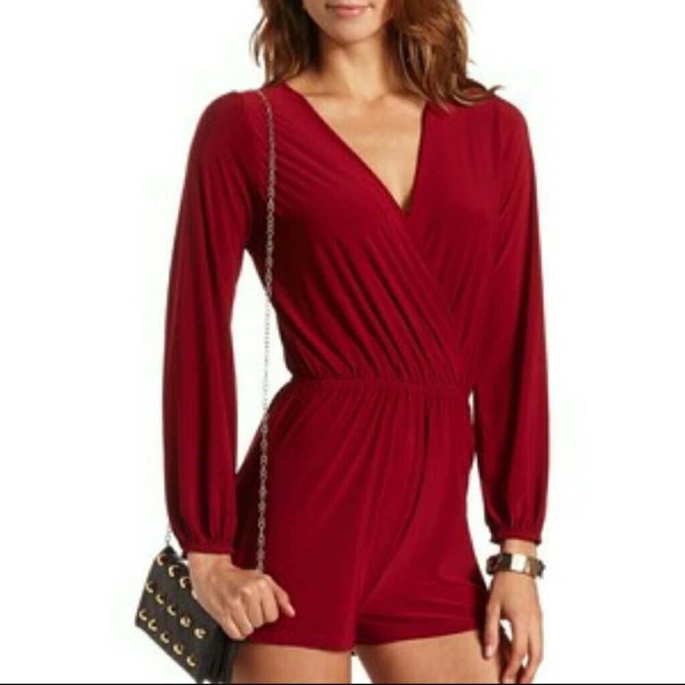 Burgundy surplus romper