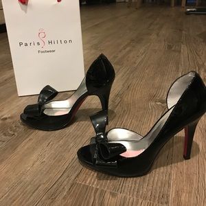 Paris Hilton Black Patent Leather Heels Size 10 👠