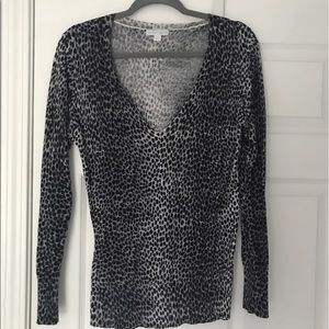 Black and gray cheetah print sweater