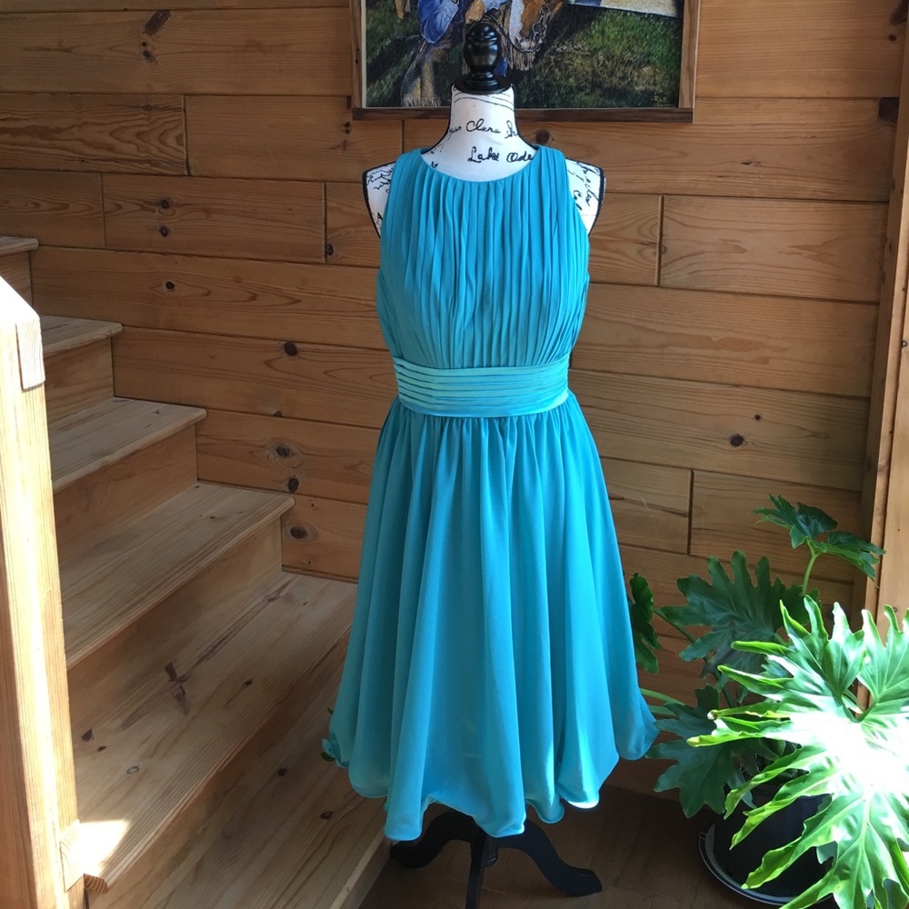 Teal Chiffon dress Size 12
