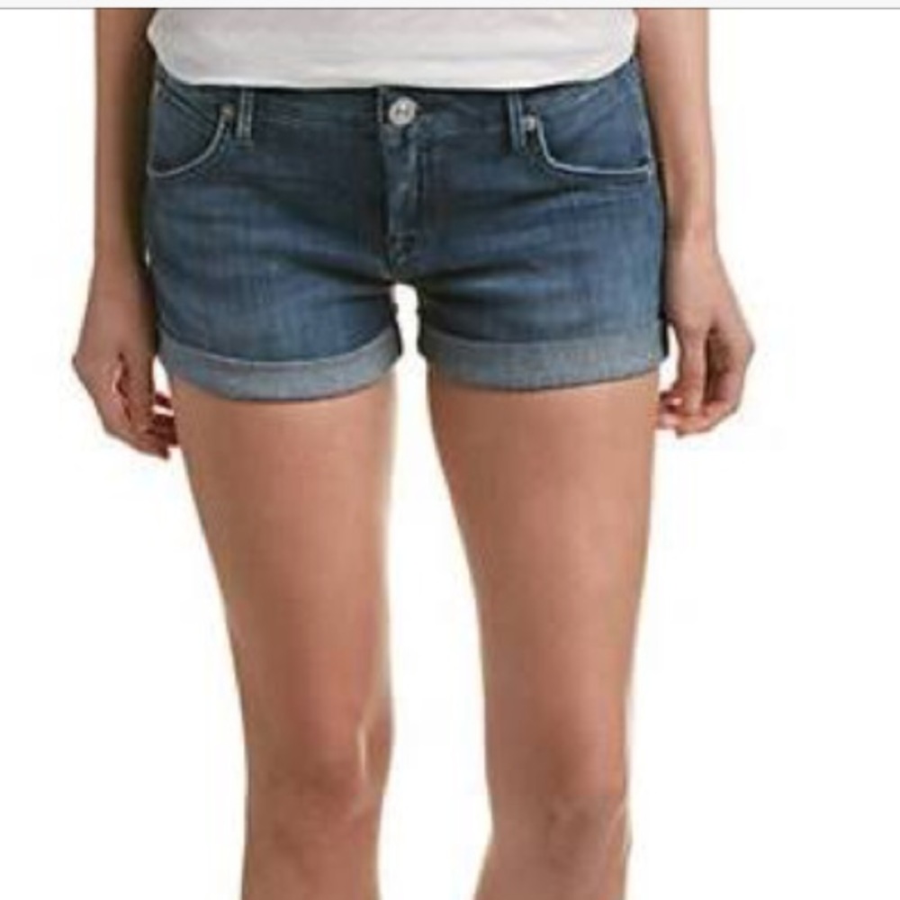 Cuffed jean shorts