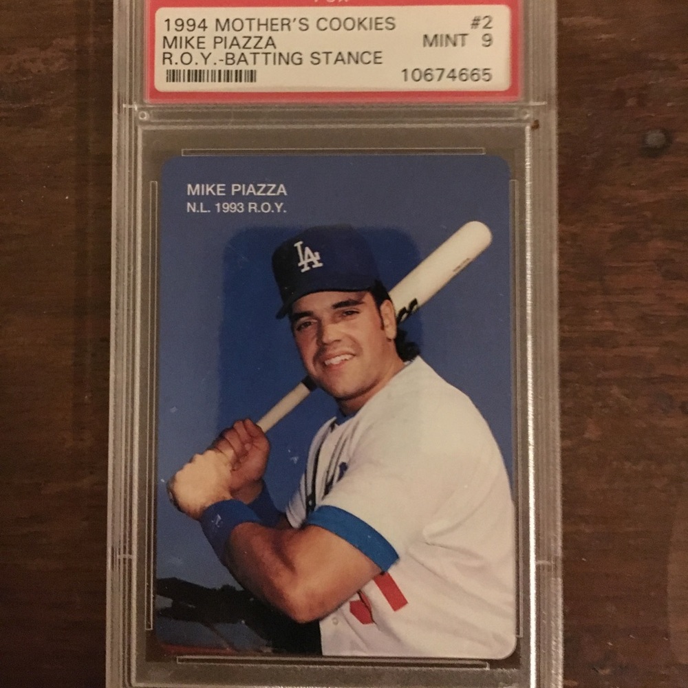 Mike Piazza R.O.Y batting stance- Mother's Cookies