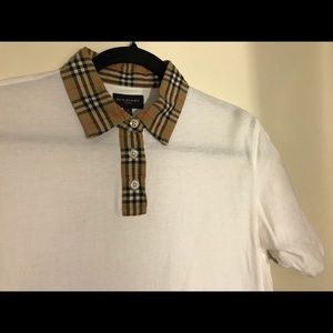 Burberry Golf polo with plaid collar