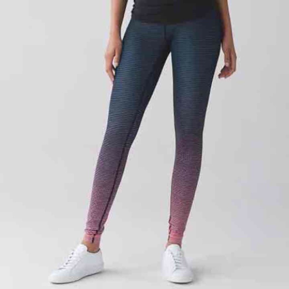 Size 8 High waisted Wunder Under stripe lululemon