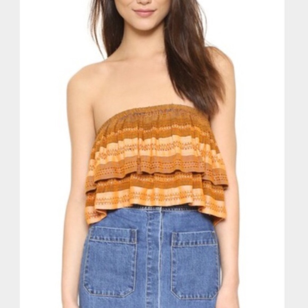 NEW FREE PEOPLE Medium Crop Tube Top Indian Summer