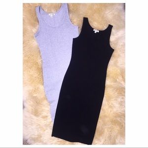 Long cotton midi dress new in black or grey