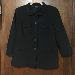 Lands' End black fully lined blazer. Size 14