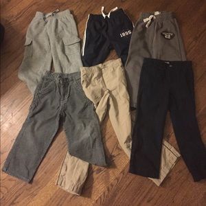 Lot of six Boys Pants 4 4T Khaki Sweatpants