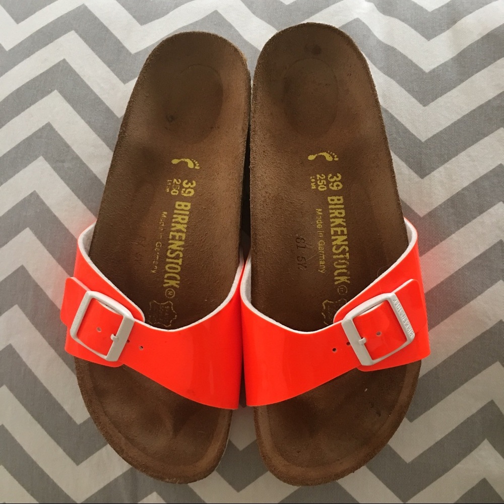 Neon Orange Birkenstocks size 39