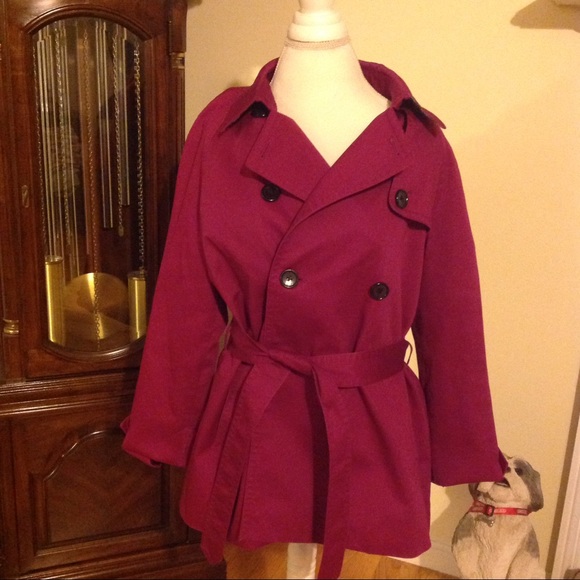 Coach Jackets & Blazers - 1 Day Sale!💥Authentic Coach Pink/Berry Coat Sz XL