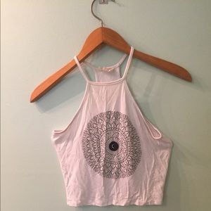 Halter graphic tank top