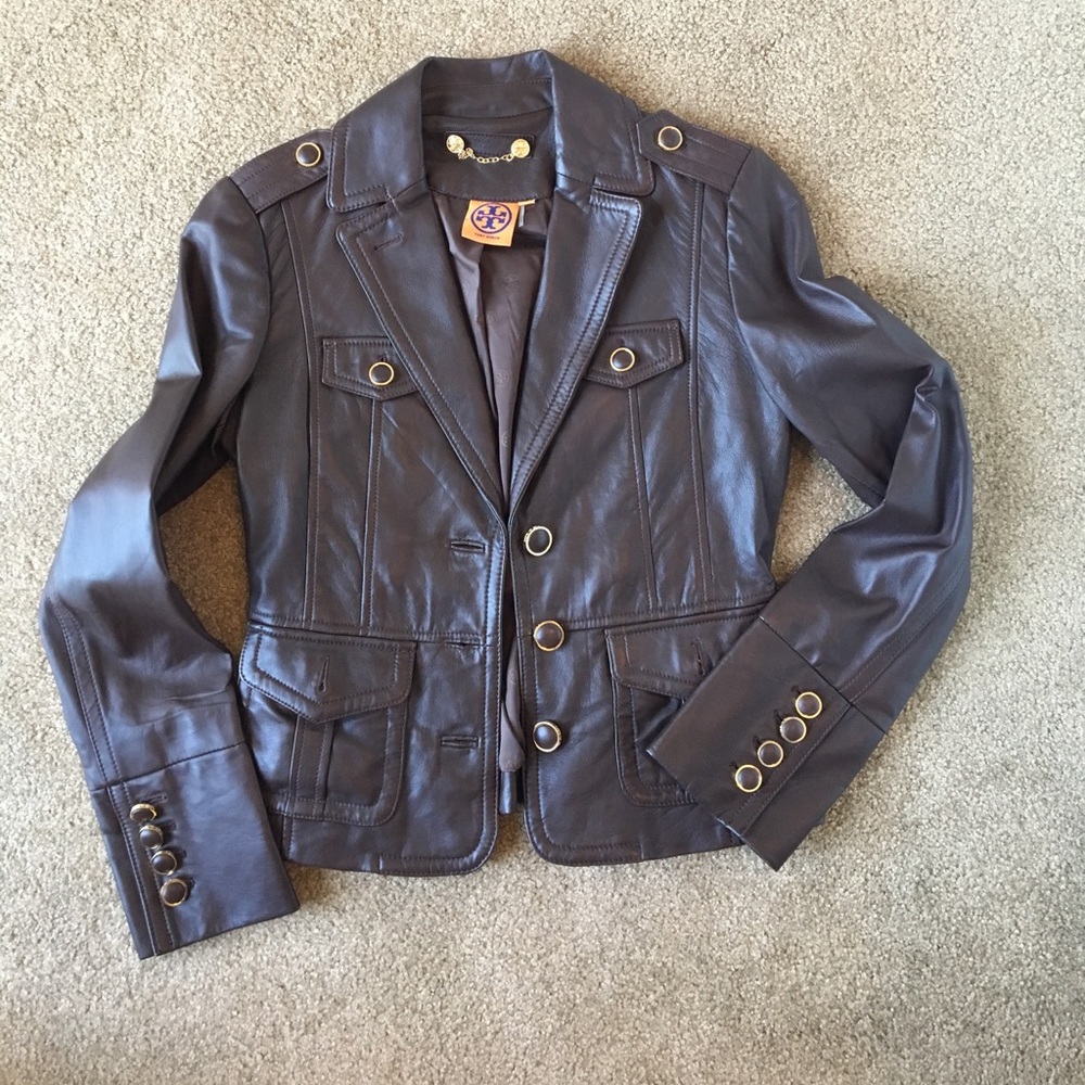 Tory Burch Brown Leather Jacket