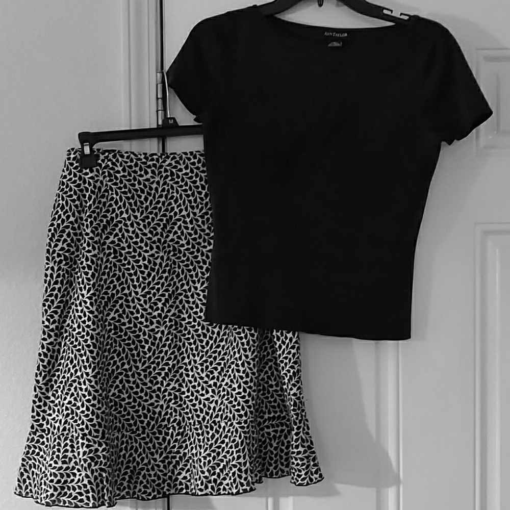 Ann Taylor B & W Skirt