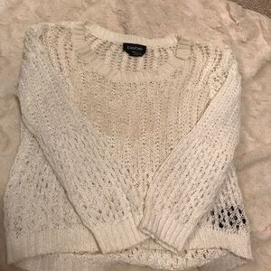 BEBE WHITE CROP SWEATER