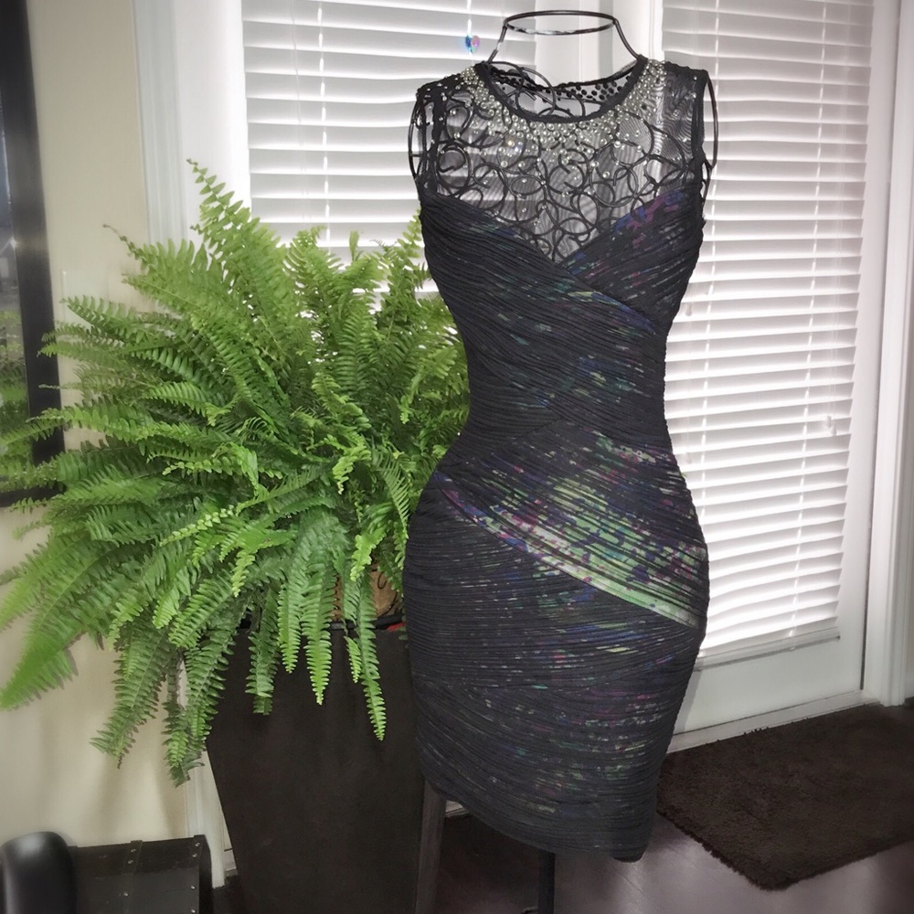 CAMIRA EMBELLISHED NECKLINE EVENING DRESS