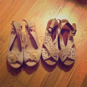 Floral lace wedges