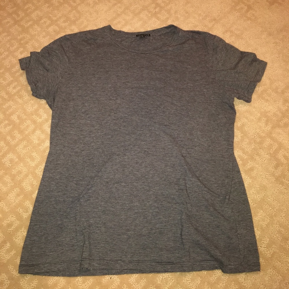 Theory Men's Black Striped Short-Sleeve T-shirt