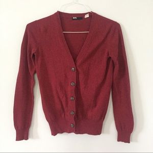 BDG Red Cardigan Button-Up